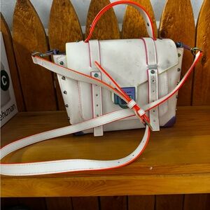 Michael Kors White and Orange Crossbody Bag